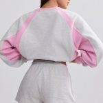 Elasticated Mini Shorts in Grey Marl - Image 2