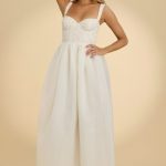 Corset Organza Maxi Dress in White - Image 7