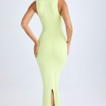 Modal Square-Neck Midi Dress in Matcha Green - Image 2