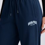 Mid-Rise Wide-Leg Joggers in Dark Navy - Image 4