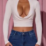 Cowl-Neck Tie-Back Top in Ivory - Image 4