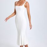 Lace-Trim Midaxi Dress in White - Image 5