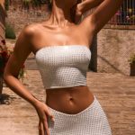 Embellished Strap-Detail Top in White