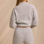 Mid-Rise Knit Mini Shorts in Ice Marl - Image 2