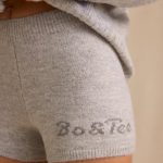 Mid-Rise Knit Mini Shorts in Ice Marl - Image 4