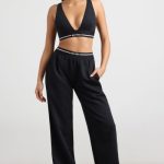 Petite High-Waist Straight-Leg Joggers in Black