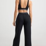 Petite High-Waist Straight-Leg Joggers in Black - Image 2