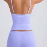 Super Sculpt Seamless Mid-Rise Mini Shorts in Periwinkle - Image 6