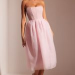 Embellished Corset Tulle Skirt Midi Dress in Blush - Image 8