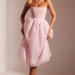 Embellished Corset Tulle Skirt Midi Dress in Blush - Image 10