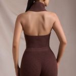 Ribbed-Knit Shorts in Espresso - Image 2