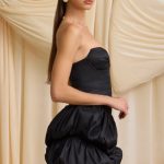 Layered Bubble Hem Corset Mini Dress in Black - Image 4