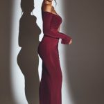 Cut Out Maxi Dress in Wine - Image 3