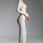 Embellished Fishtail Maxi Dress in White - Image 3