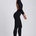 Modal Tall Scoop-Neck Cross-Back Jumpsuit in Black - Image 3