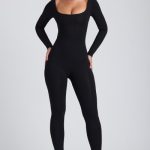 Modal Tall Scoop-Neck Cross-Back Jumpsuit in Black - Image 5