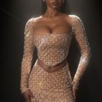 Embellished Asymmetric Mid-Rise Mini Skirt in Almond - Image 8