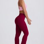 Soft Active Crossover Flared Trousers in Burgundy - Image 3
