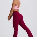 Soft Active Crossover Flared Trousers in Burgundy - Image 8