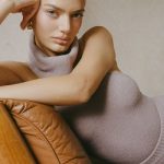 Ribbed-Knit Turtleneck Backless Top in Taupe - Image 2