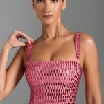 Embellished Square-Neck Top in Watermelon - Image 6