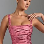 Embellished Square-Neck Top in Watermelon - Image 7