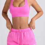 Mid-Rise Sweat Shorts in Sugar Pink