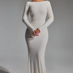 Embellished Open-Back Gown in White - Image 5