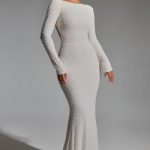 Embellished Open-Back Gown in White - Image 6