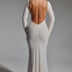 Embellished Open-Back Gown in White - Image 7