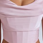 Draped Cowl Corset in Blush - Image 4