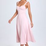 Sweetheart-Neck Ruched Midaxi Dress in Blush - Image 8