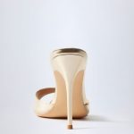 Almond-Toe Heeled Mules in Mirrored Gold - Image 2
