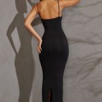 Scoop Neck Maxi Dress in Black - Image 2