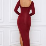 Ruffle-Trim Cut-Out Maxi Dress in Berry Red - Image 2