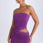 Cut-Out Bandeau Mini Dress in Grape - Image 5