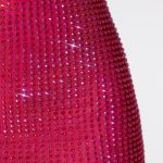 Embellished Extreme Cowl Neck Halter Mini Dress in Hot Pink - Image 4
