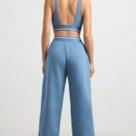Petite High-Waist Straight-Leg Joggers in Steel Blue - Image 2