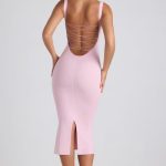 Modal Lace-Trim Midaxi Dress in Soft Pink - Image 2