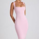 Modal Lace-Trim Midaxi Dress in Soft Pink - Image 6