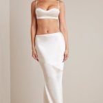 Bias Cut Satin Maxi Skirt in Ivory - Image 7