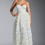 Embellished Floral-Appliqu?? Corset Gown in White