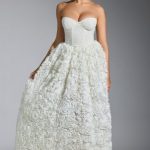 Embellished Floral-Appliqu?? Corset Gown in White - Image 6