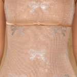 Embellished Bow-Detail Mini Dress in Almond - Image 7