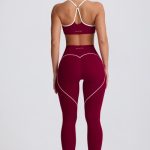 Soft Active Mid-Rise Leggings in Burgundy - Image 2