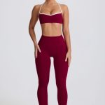 Soft Active Mid-Rise Leggings in Burgundy - Image 7