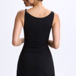 Ruched A-Line Micro Mini Dress in Black - Image 2
