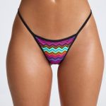 Triangle Thong Bikini Bottoms in Zigzag Print - Image 4