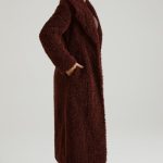 Long Shearling Coat in Brown - Image 3