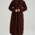 Long Shearling Coat in Brown - Image 7